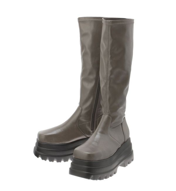 EVRIS「プラットフォームストレッチロングブーツ」|ロングブーツ|