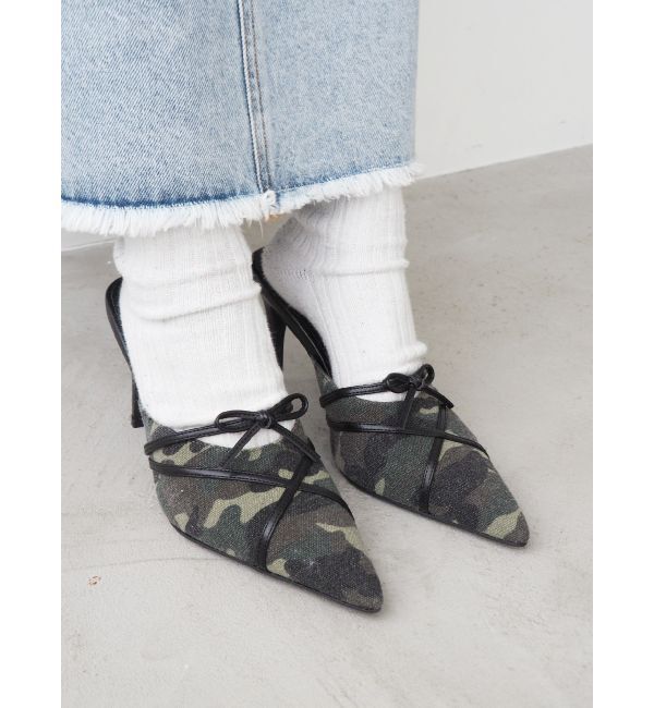 EVRIS「バイカラーヒールサンダル」|サンダル|カーキ