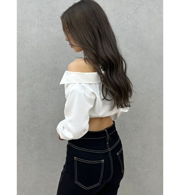 GYDA「Symmetry GYDAオフショルシャツブラウス」|シャツ・ブラウス|