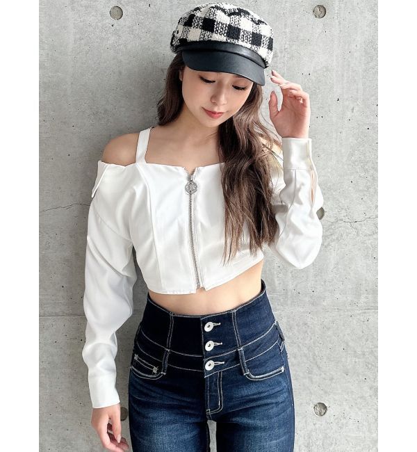 GYDA「Symmetry GYDAオフショルシャツブラウス」|シャツ・ブラウス|