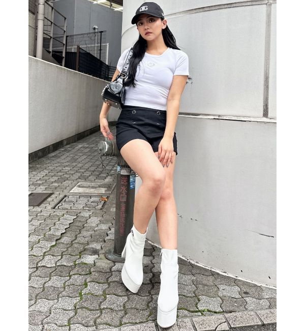 GYDA「ハイウエストボタンショートパンツ」|その他|