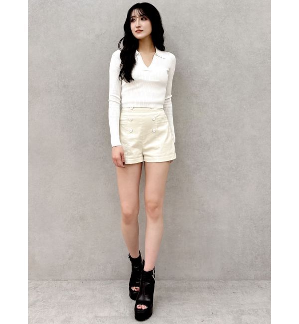 GYDA「ハイウエストボタンショートパンツ」|その他|