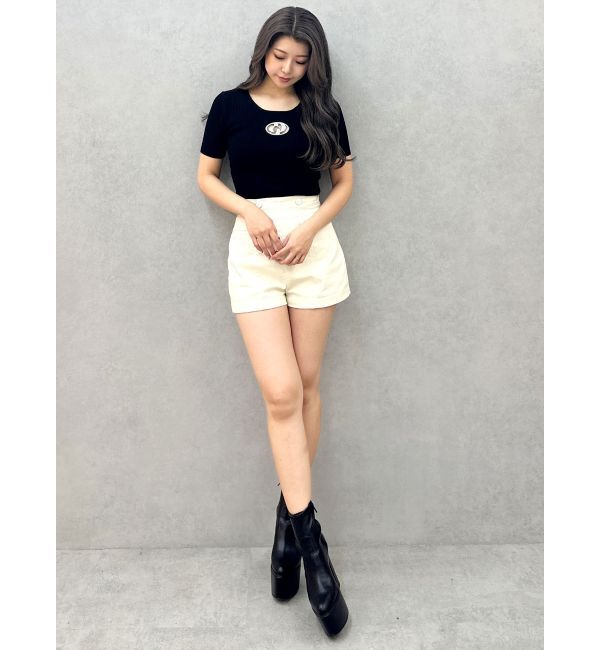 GYDA「ハイウエストボタンショートパンツ」|その他|