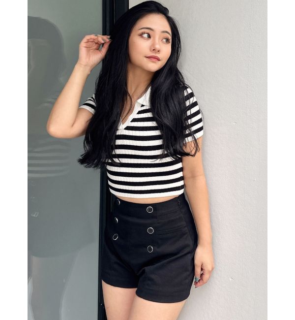 GYDA「ハイウエストボタンショートパンツ」|その他|