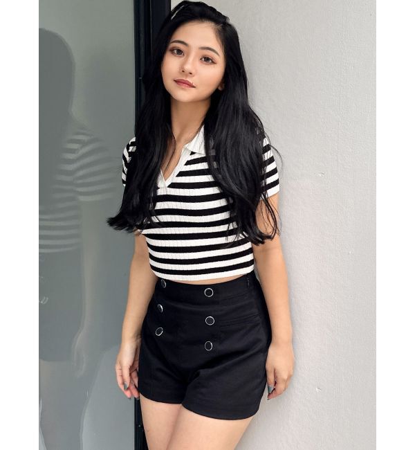 GYDA「ハイウエストボタンショートパンツ」|その他|