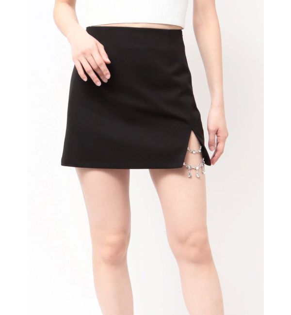 GYDA「slit chain bijou スカートライクショートパンツ」|スカート|