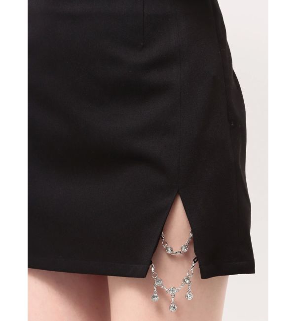 GYDA「slit chain bijou スカートライクショートパンツ」|スカート|