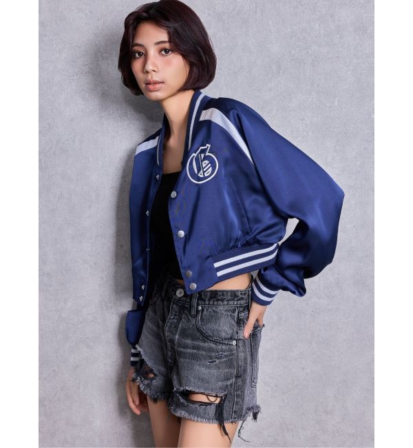 GYDA「ハイウエストBACK RIPPEDデニムショートパンツ」|デニム|