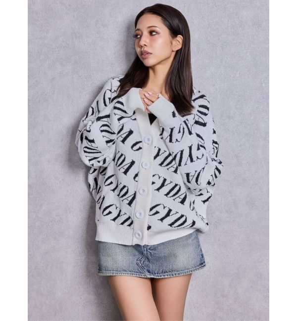 GYDA「GYDA SLANT PATTERNニットカーディガン」|カーディガン|