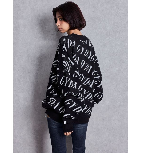 GYDA「GYDA SLANT PATTERNニットカーディガン」|カーディガン|