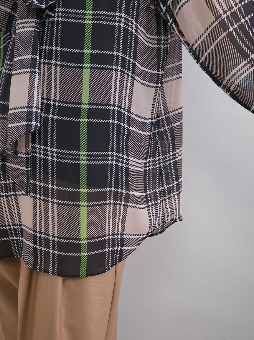 Mila Owen「チェックボウタイブラウス」|シャツ・ブラウス|