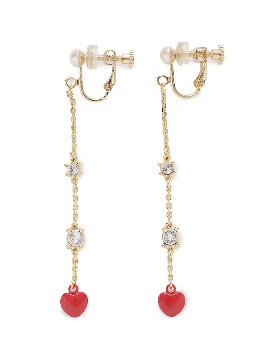 FURFUR「ハートモチーフイヤリング」|イヤリング|RED