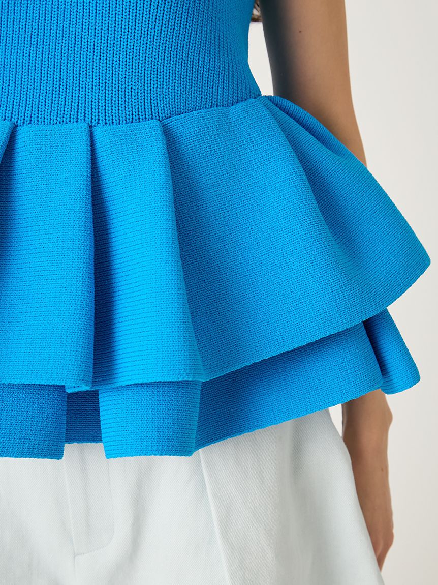 FRAY I.D「ランダムペプラムニットベアトップス」|ニット・セーター|