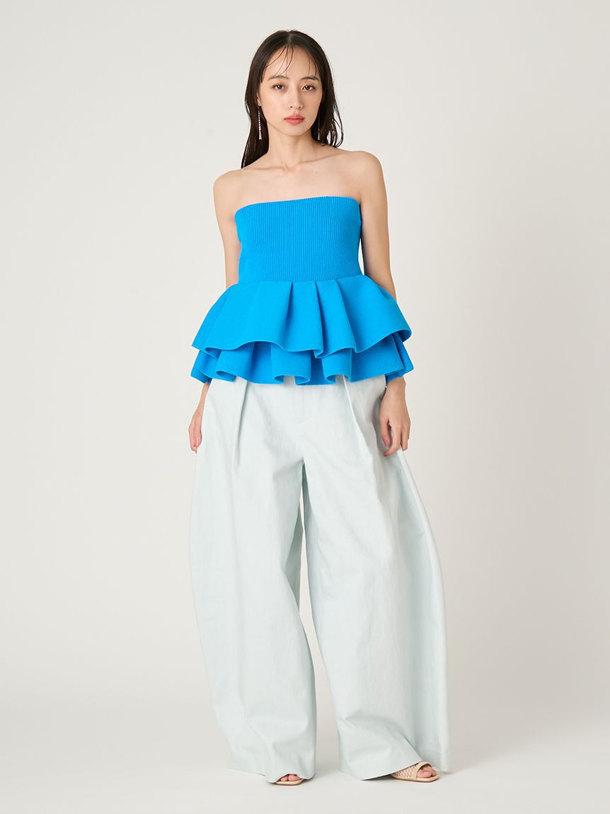 FRAY I.D「ランダムペプラムニットベアトップス」|ニット・セーター|