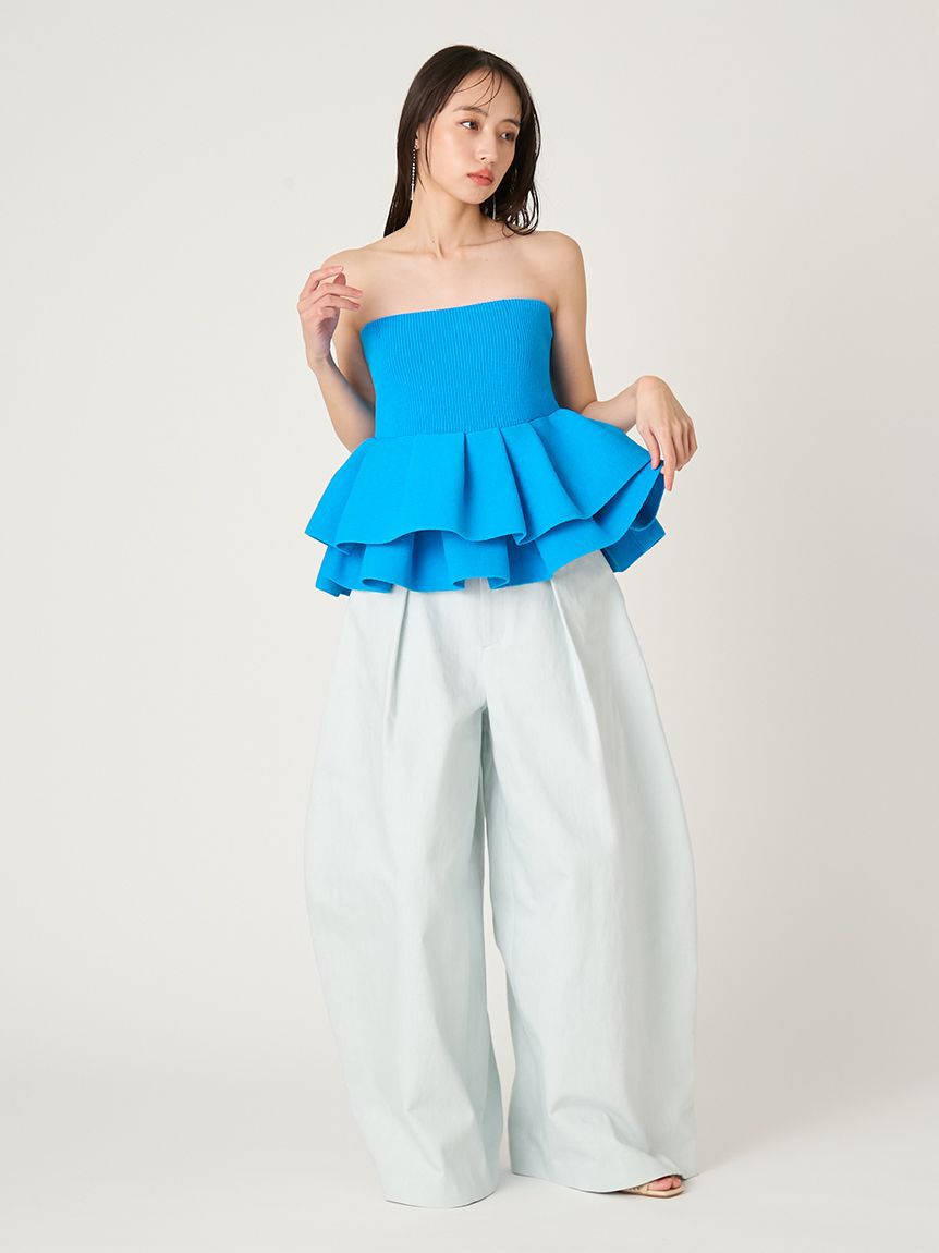 FRAY I.D「ランダムペプラムニットベアトップス」|ニット・セーター|