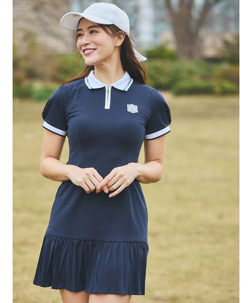 CELFORD「【CELFORD GOLF】マーメイドプリーツポロワンピース」|ワンピース|NVY