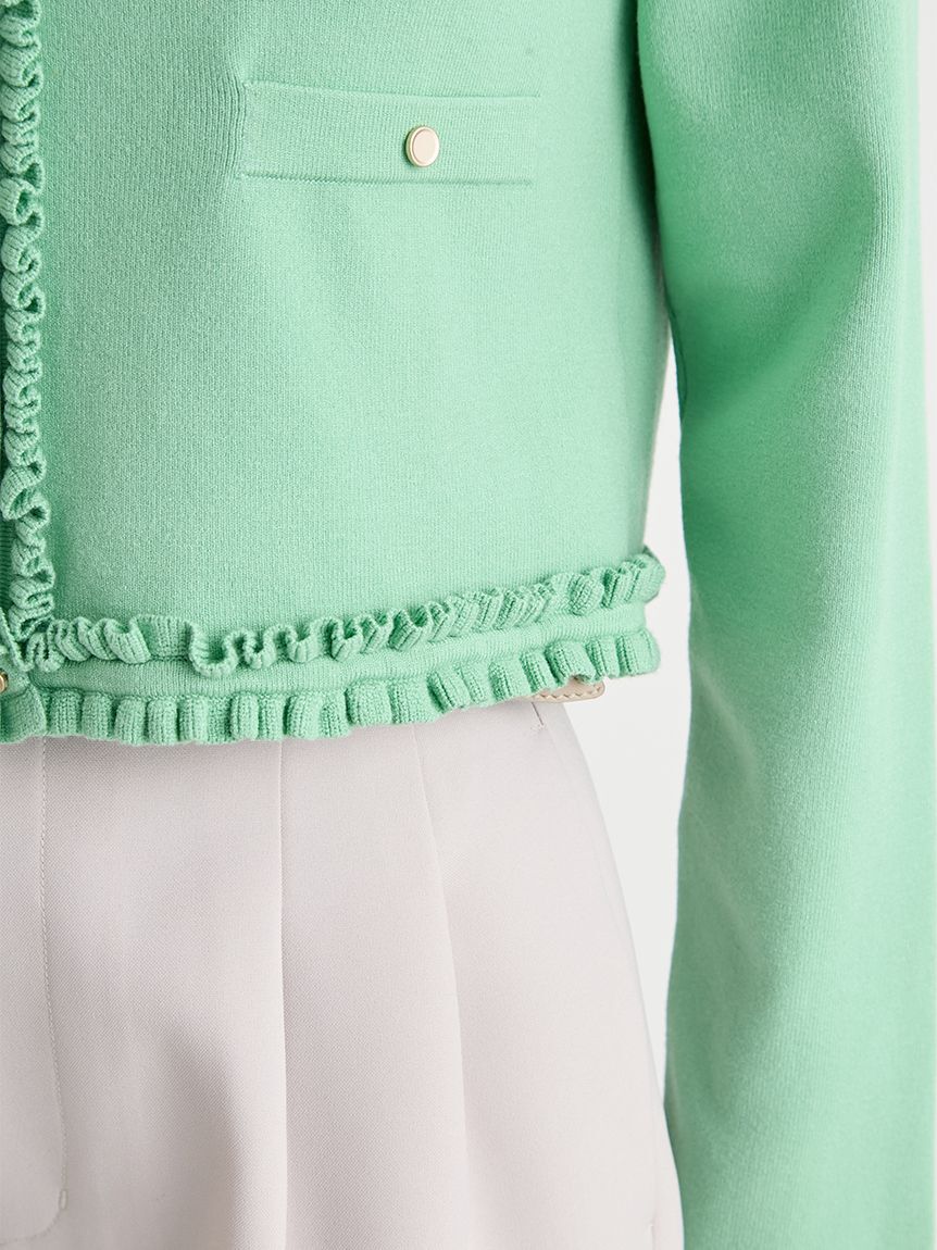 CELFORD「【UVカット】【洗える】フリルトリムニットアンサンブル」|ニット・セーター|