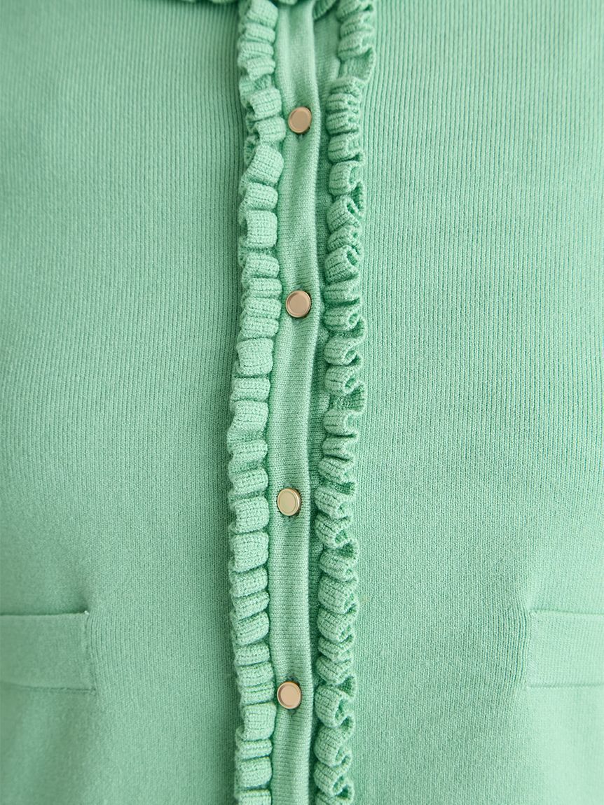 CELFORD「【UVカット】【洗える】フリルトリムニットアンサンブル」|ニット・セーター|