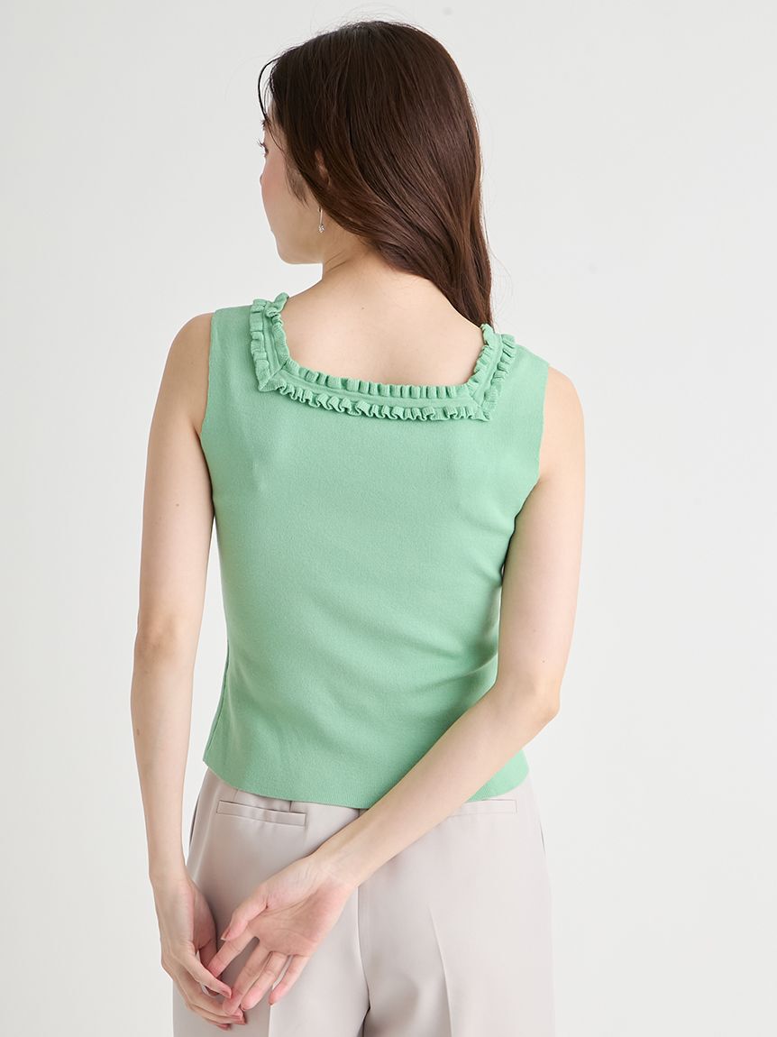 CELFORD「【UVカット】【洗える】フリルトリムニットアンサンブル」|ニット・セーター|