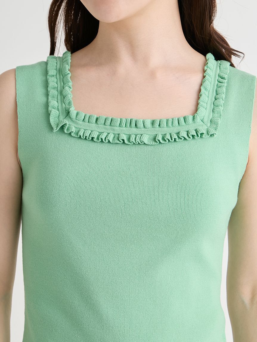 CELFORD「【UVカット】【洗える】フリルトリムニットアンサンブル」|ニット・セーター|