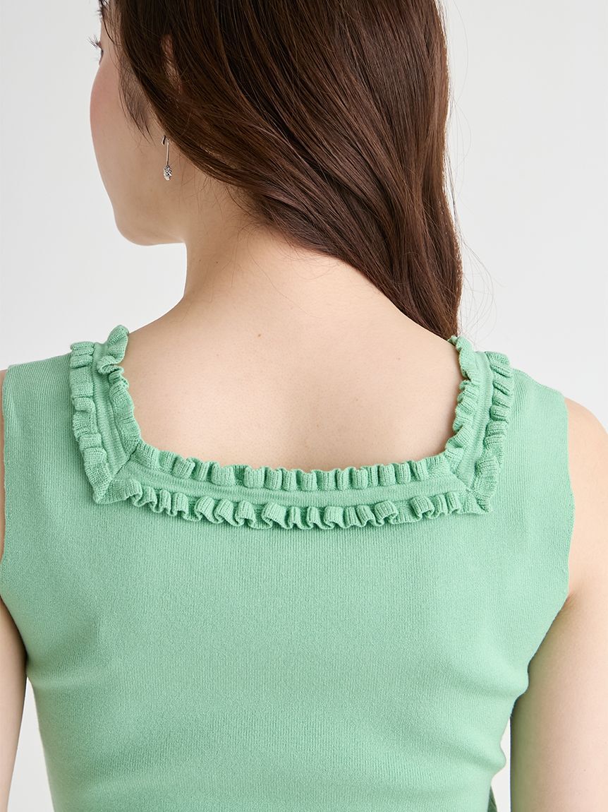 CELFORD「【UVカット】【洗える】フリルトリムニットアンサンブル」|ニット・セーター|