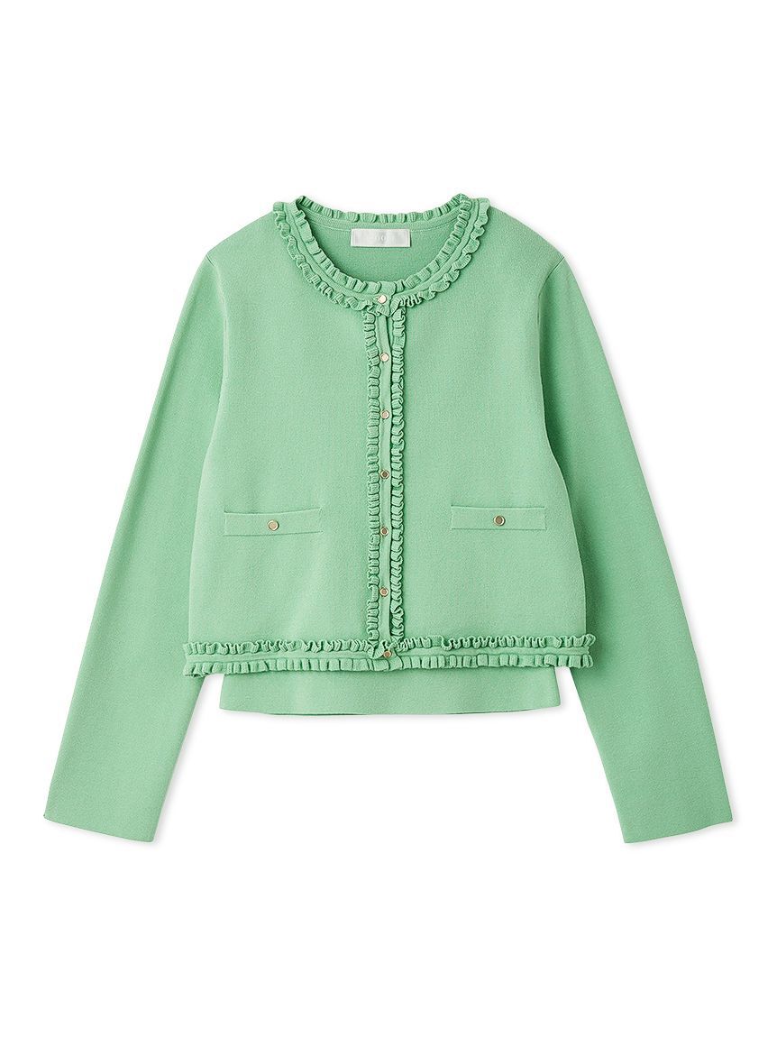 CELFORD「【UVカット】【洗える】フリルトリムニットアンサンブル」|ニット・セーター|