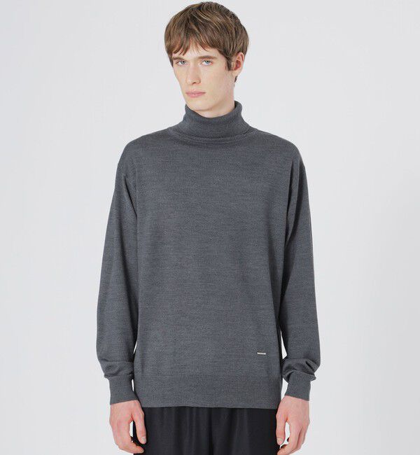  「ハイゲージウォッシャブルタートルネック」|ニット・セーター|チャコールグレー