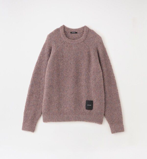  「【UNISEX】ブークレカラーニットプルオーバー」|ニット・セーター|ピンク