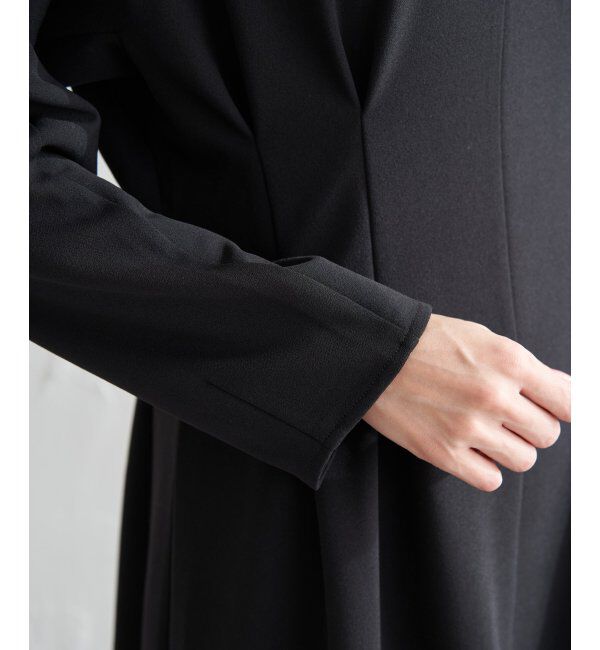 IKKA LOUNGE「カットジョーゼットタックワンピース」|ドレス|