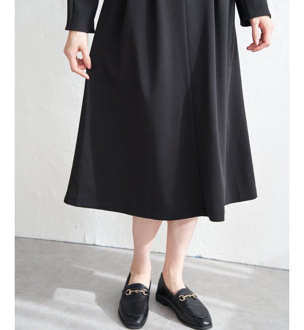 IKKA LOUNGE「カットジョーゼットタックワンピース」|ドレス|