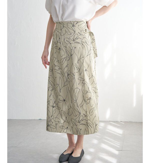 IKKA LOUNGE「リネンライクラップスカート」|スカート|