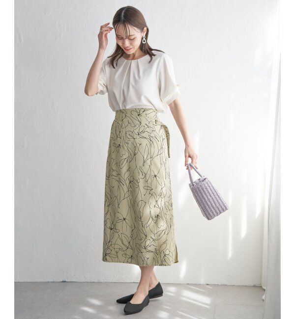 IKKA LOUNGE「リネンライクラップスカート」|スカート|