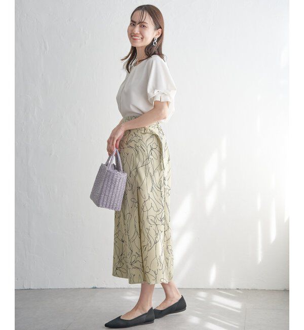 IKKA LOUNGE「リネンライクラップスカート」|スカート|