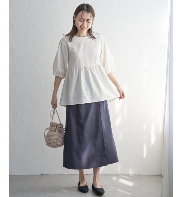 IKKA LOUNGE「リネンライクラップスカート」|スカート|