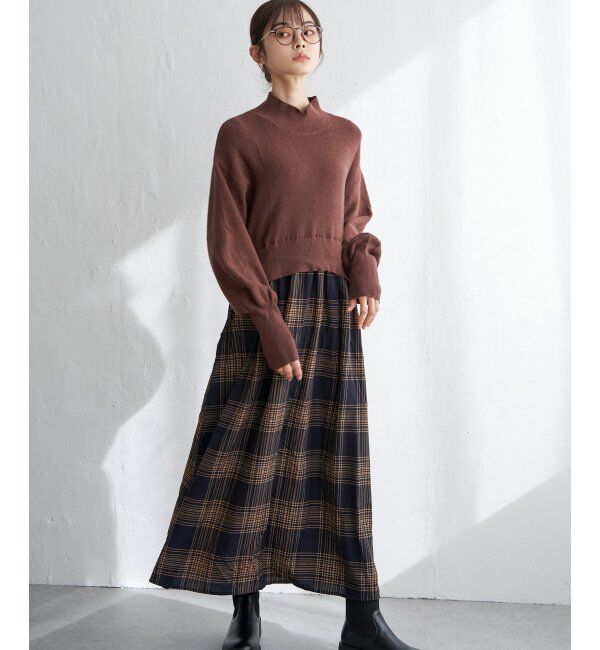 Lbc with Life「ニットドッキングワンピ」|ワンピース|