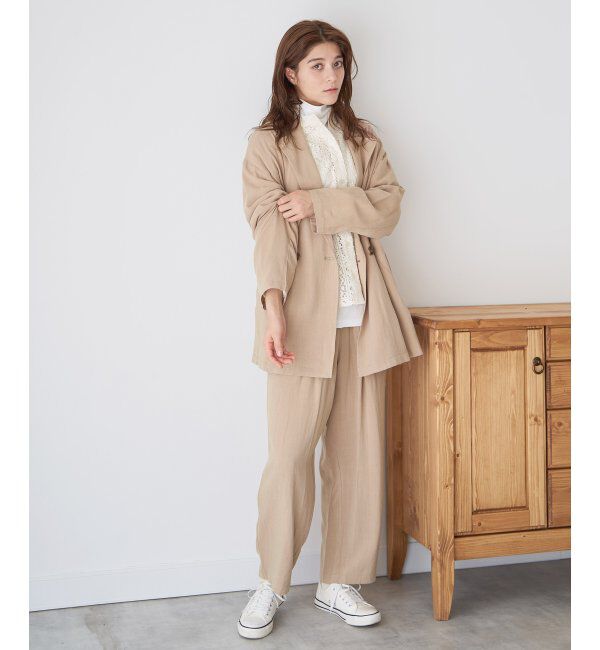 Lbc with Life「【セットアップ対応】レーヨン麻ダブルジャケットコート」|ブルゾン・スタジャン|