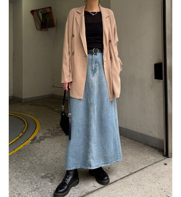 Lbc with Life「【セットアップ対応】レーヨン麻ダブルジャケットコート」|ブルゾン・スタジャン|