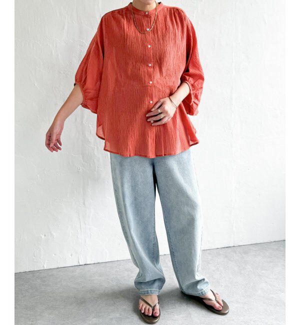 Lbc with Life「ドルマンスリーブ楊柳シャツ」|シャツ・ブラウス|