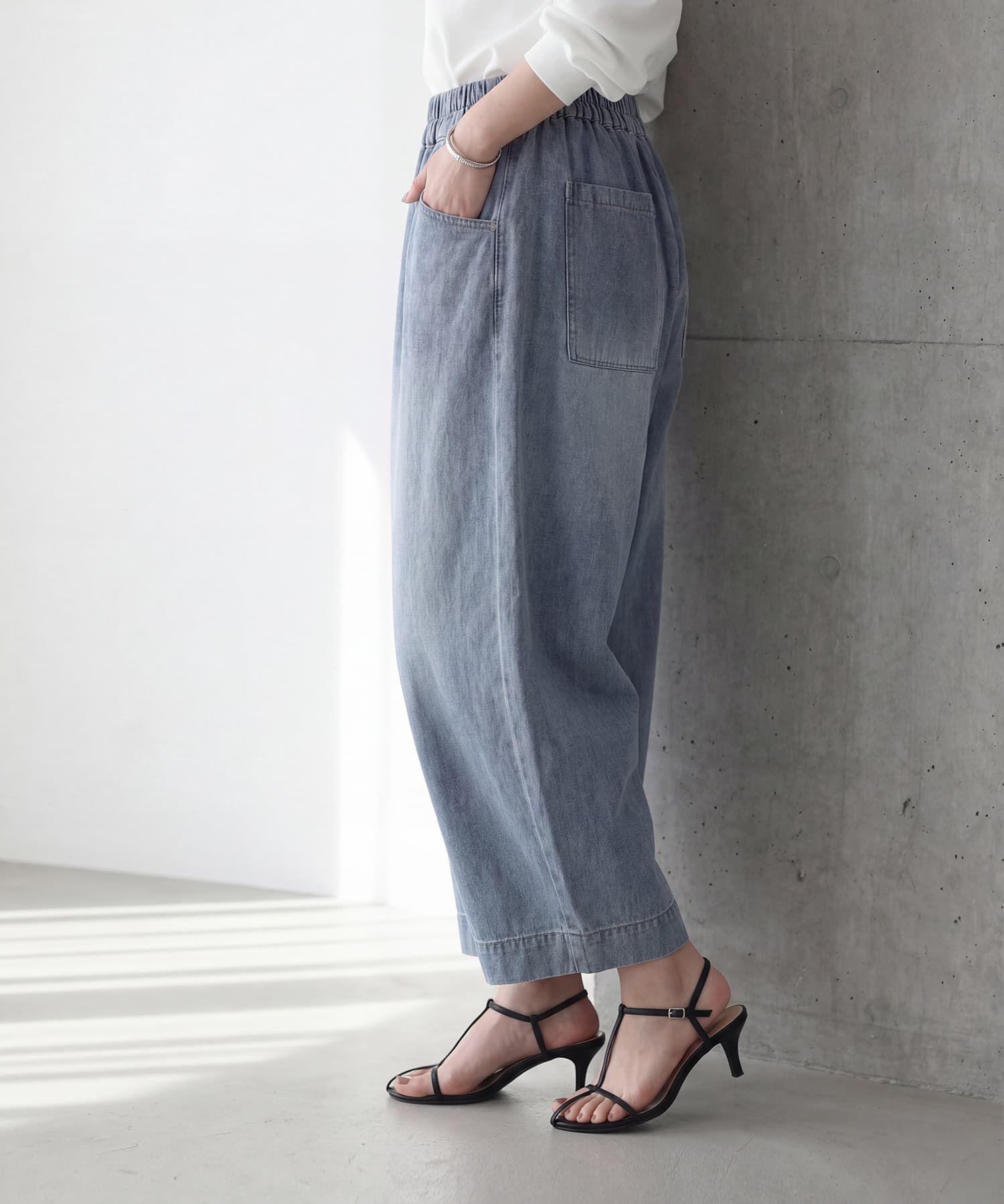 STYLE DELI「クロップド丈イージーワイドデニム」|デニム|