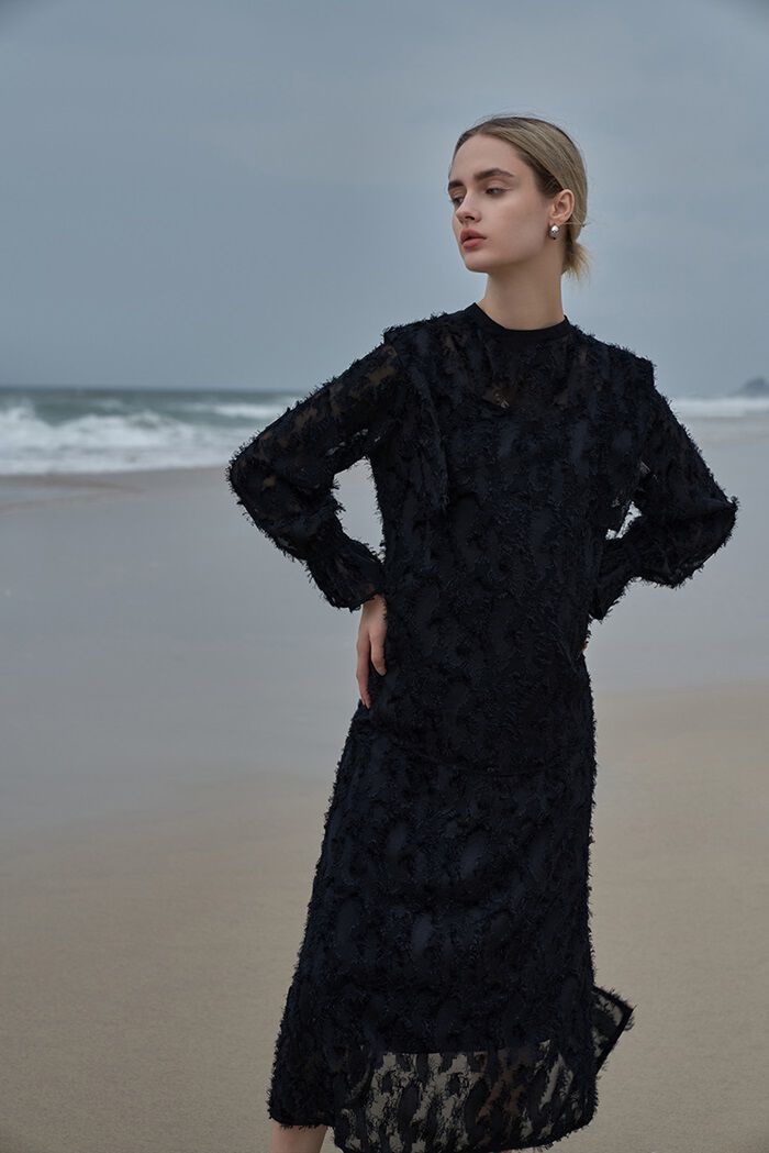 BACKYARD FAMILY「MIND カットジャガードブラウス 通販 ブラウス 長袖 レディース キャンディスリーブ」|シャツ・ブラウス|