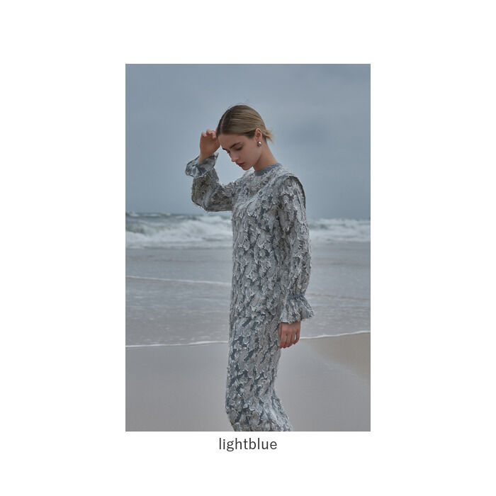 BACKYARD FAMILY「MIND カットジャガードブラウス 通販 ブラウス 長袖 レディース キャンディスリーブ」|シャツ・ブラウス|