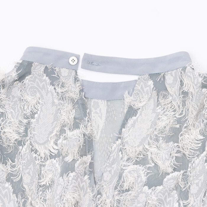 BACKYARD FAMILY「MIND カットジャガードブラウス 通販 ブラウス 長袖 レディース キャンディスリーブ」|シャツ・ブラウス|