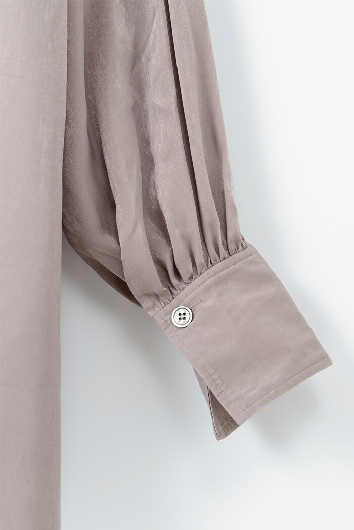 BACKYARD FAMILY「MIND ロイヤルライトサテントップス 通販 ブラウス サテンブラウス 長袖 ハイネック」|シャツ・ブラウス|