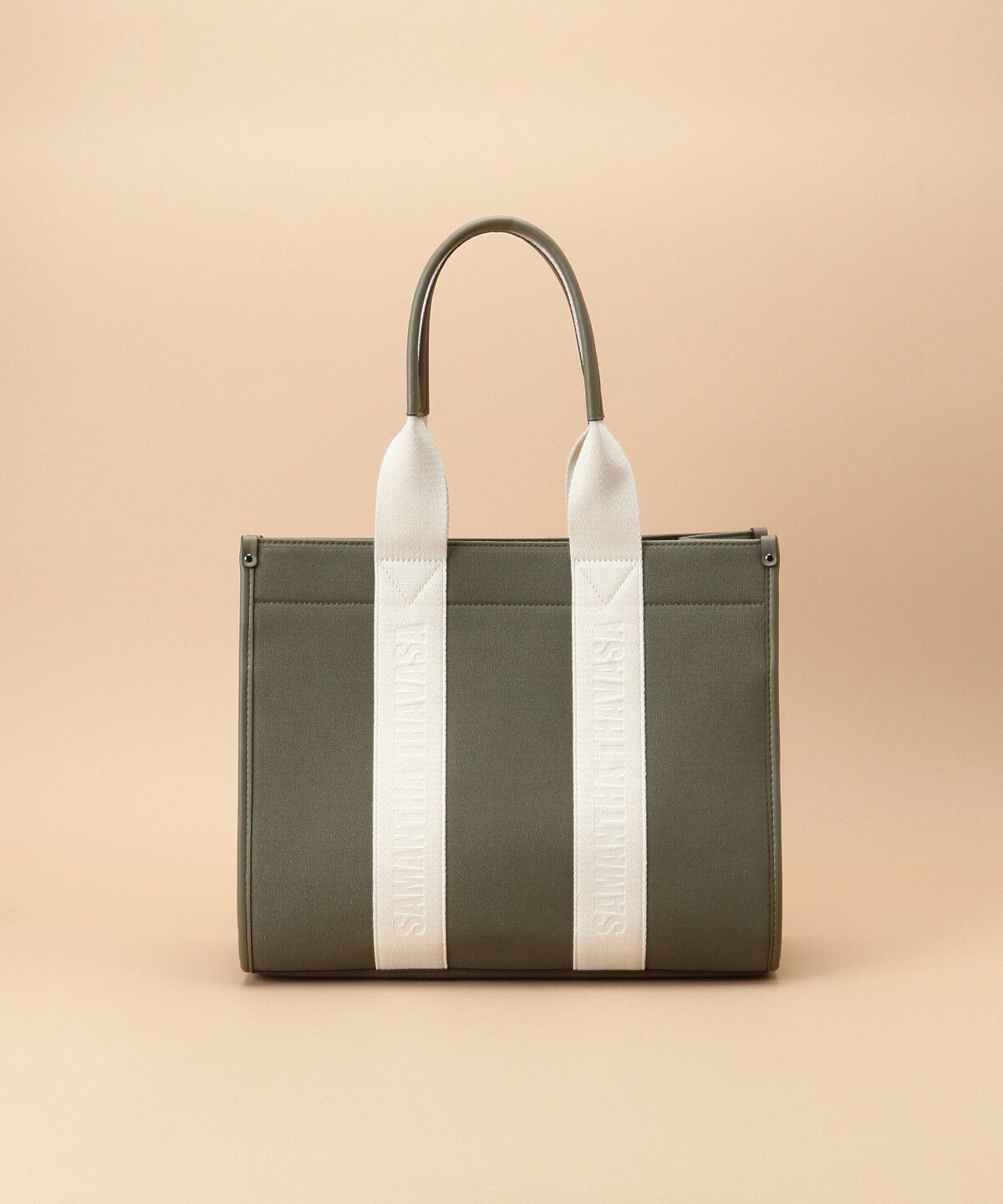 Samantha Thavasa「スクエアキャンバストート 大サイズ」|トートバッグ|カーキ