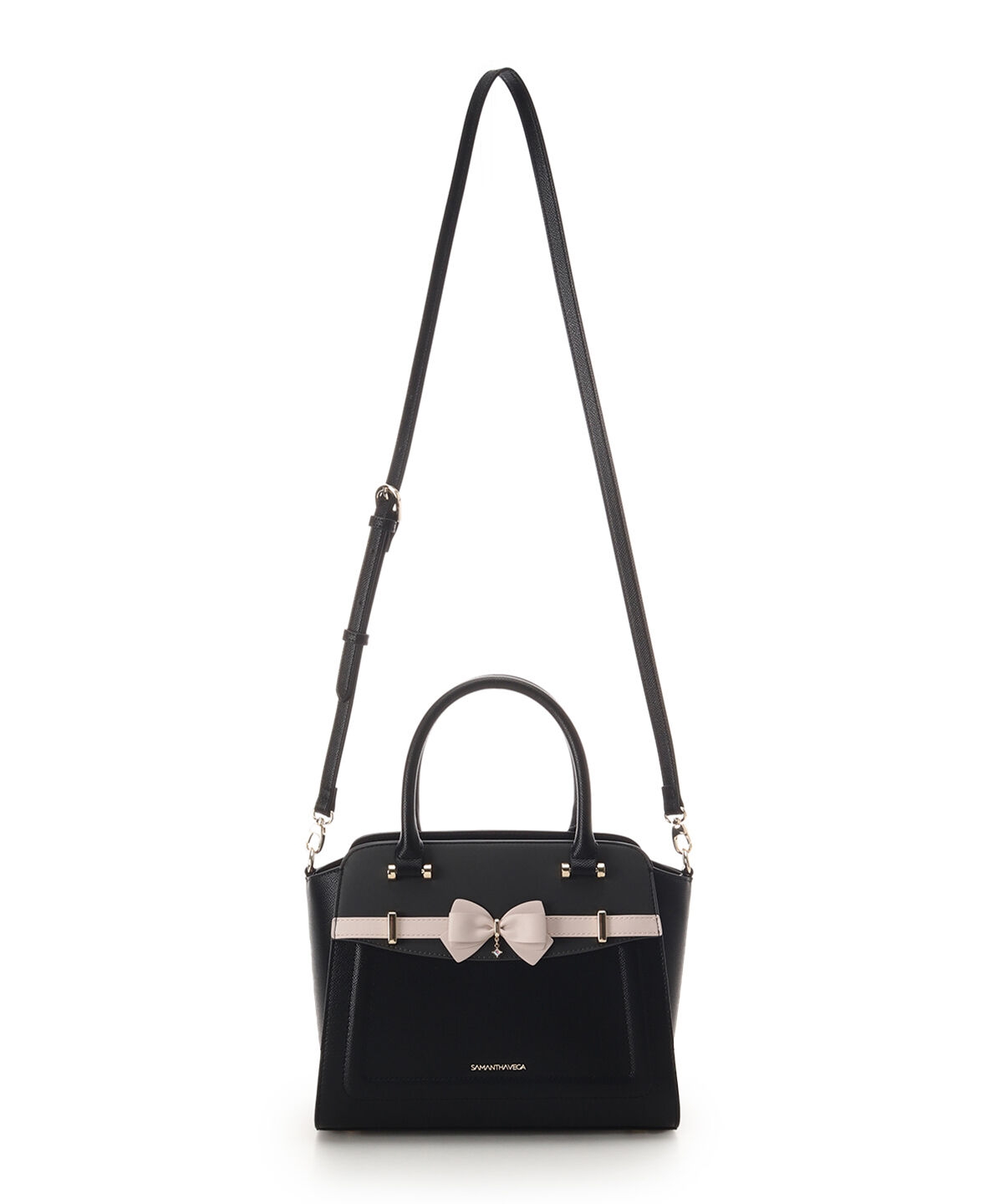 Samantha Vega「バイカラーアクセントリボンハンドバッグ」|ハンドバッグ|