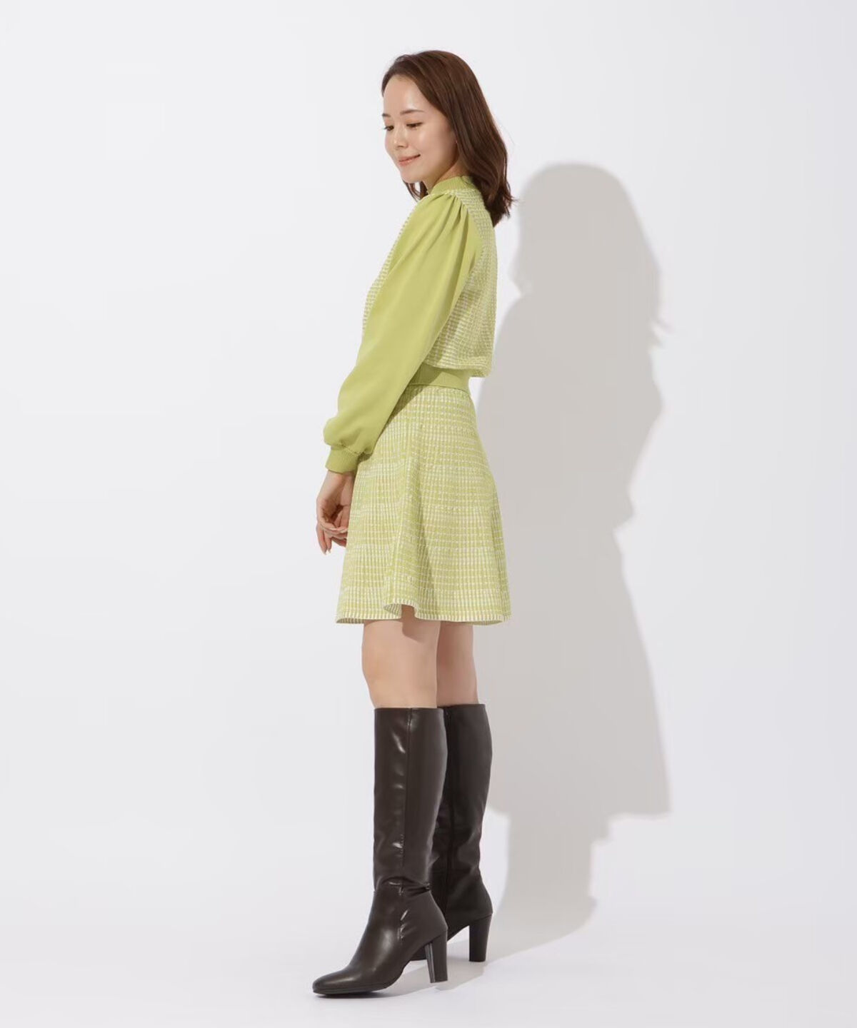 アンドクチュール「ジャガードニットミニスカート」|台形|