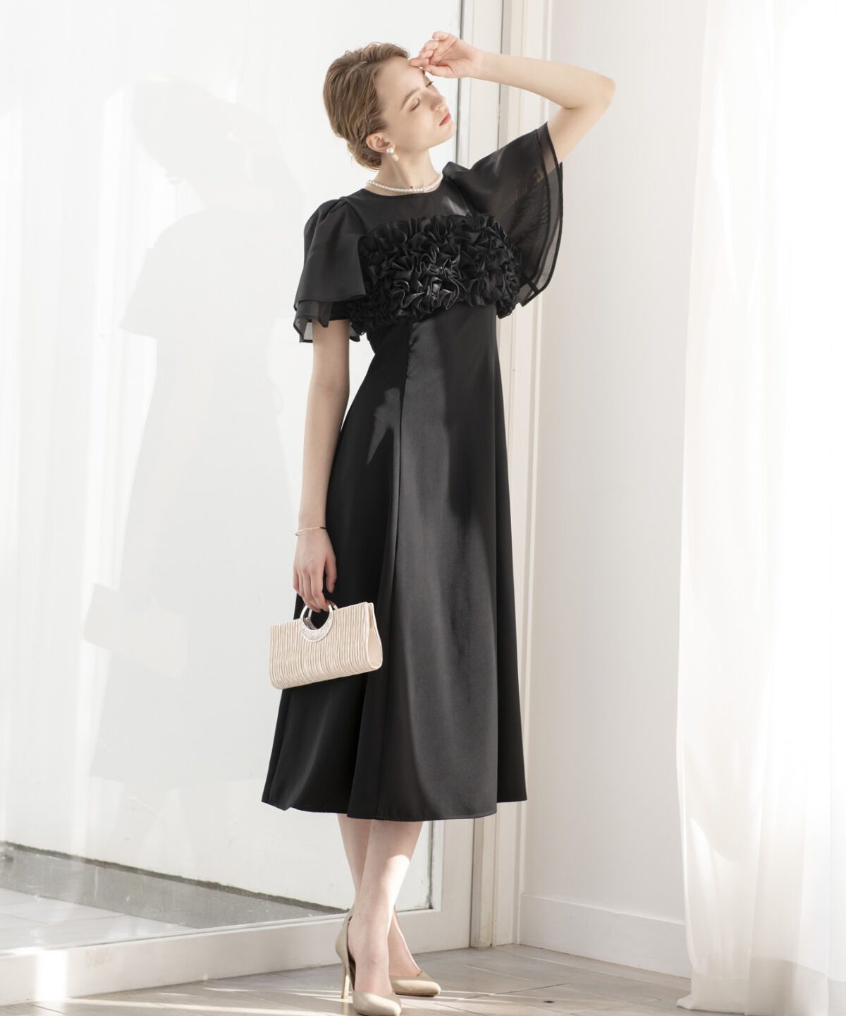 アンドクチュール「チュールフリルドレス」|ドレス|