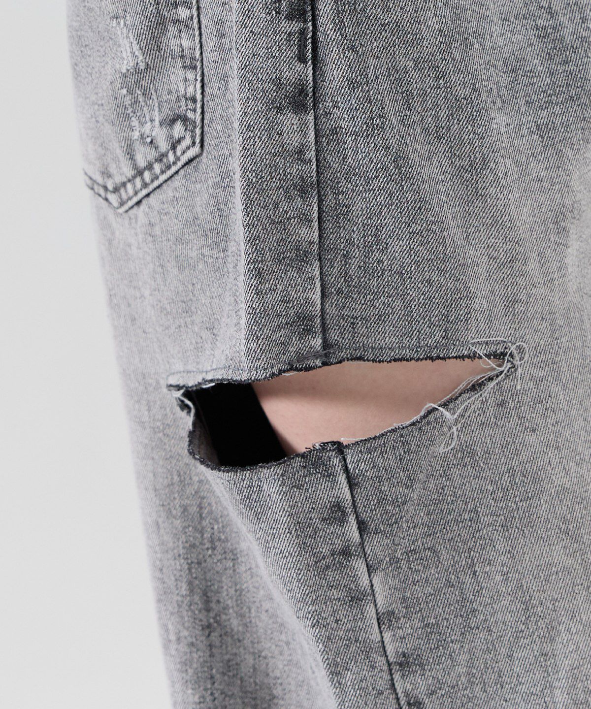 REDYAZEL「サイドダメージワイドパンツ」|デニム|