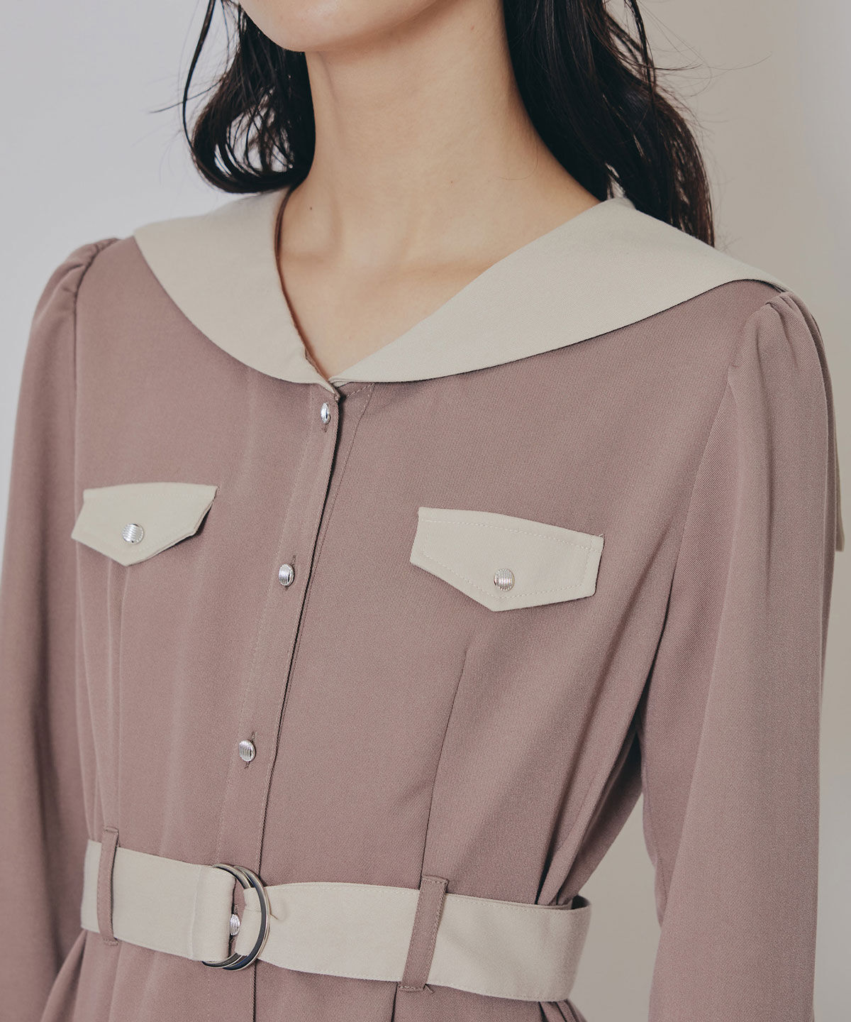 REDYAZEL「BIGセーラーカラーロングワンピース」|ワンピース|