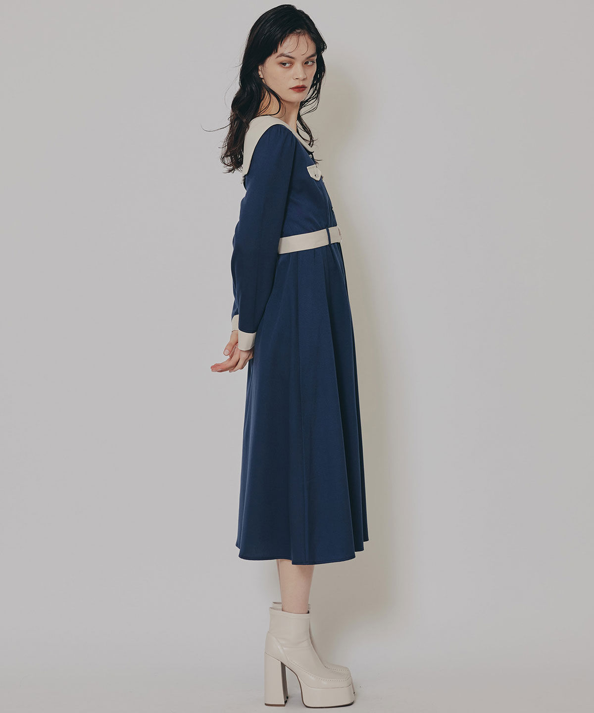 REDYAZEL「BIGセーラーカラーロングワンピース」|ワンピース|